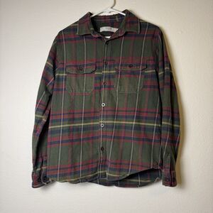 Redwood Creek Mens Flannel Size Medium Red Blue Green Plaid